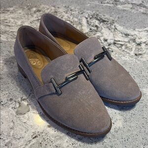 Franco Sarto Taupe Suede Loafers 6